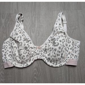 Cacique Bra Womens 44DD Leopard Print Underwire T-Shirt Full Coverage Plus